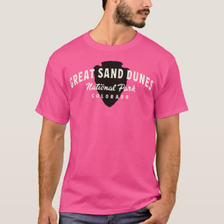 Underbar Sand Dunes nationalpark Arched Text Tan T Shirt