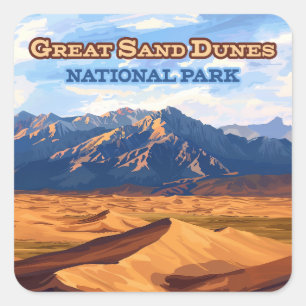 Underbar Sand Dunes nationalpark Colorado Fyrkantigt Klistermärke