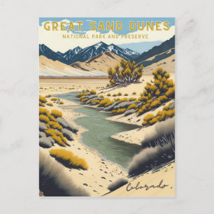 Underbar Sand Dunes nationalpark, Colorado Postcar Vykort