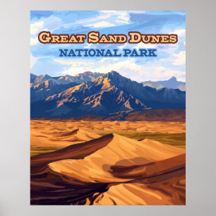 Underbar Sand Dunes nationalpark Colorado Poster