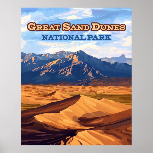 Underbar Sand Dunes nationalpark Colorado Poster (Framsidan)