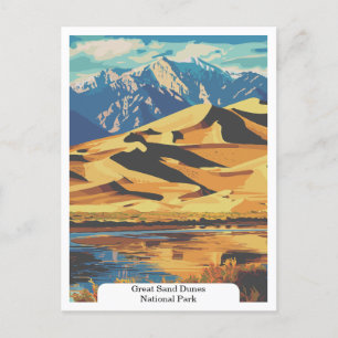 Underbar Sand Dunes nationalpark, Colorado, USA Vykort