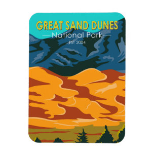 Underbar Sand Dunes nationalpark Colorado Vintage Magnet