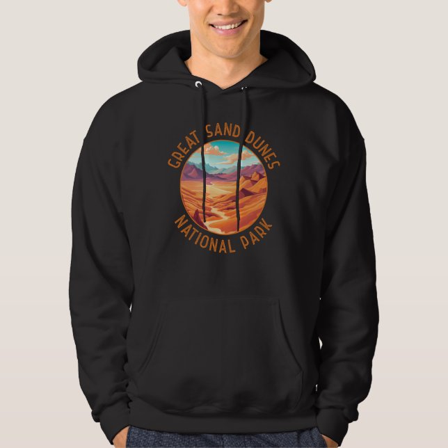 Underbar Sand Dunes nationalpark Distress Circle Hoodie (Framsida)