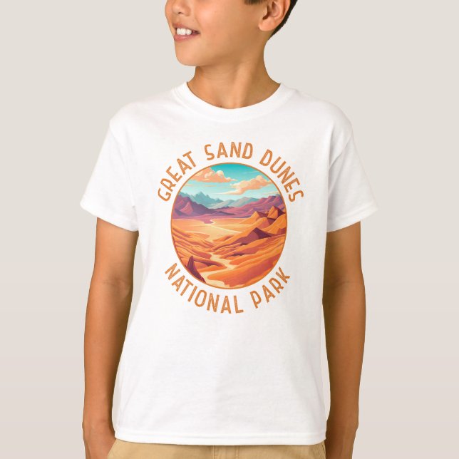 Underbar Sand Dunes nationalpark Distress Circle T Shirt (Framsida)