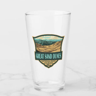 Underbar Sand Dunes nationalpark Illustration Retr Glaskopp