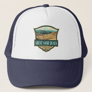 Underbar Sand Dunes nationalpark Illustration Retr Keps