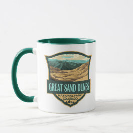 Underbar Sand Dunes nationalpark Illustration Retr Mugg