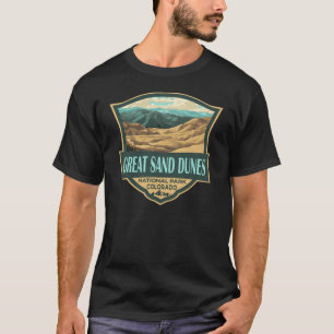 Underbar Sand Dunes nationalpark Illustration Retr T Shirt