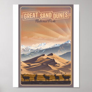 Underbar Sand Dunes nationalpark Litho Artwork Poster