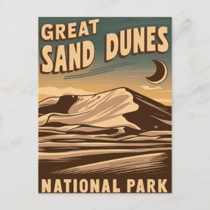 Underbar Sand Dunes nationalpark Magic Night Helg Vykort
