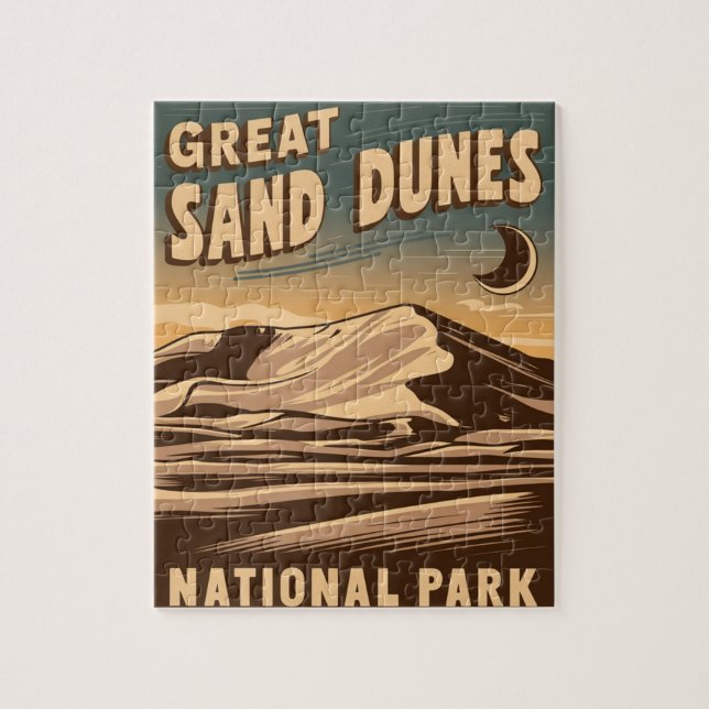 Underbar Sand Dunes nationalpark Magic Night Pussel (Vertikal)