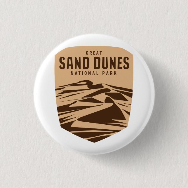 Underbar Sand Dunes nationalpark Minimal Emblem Knapp (Framsida)