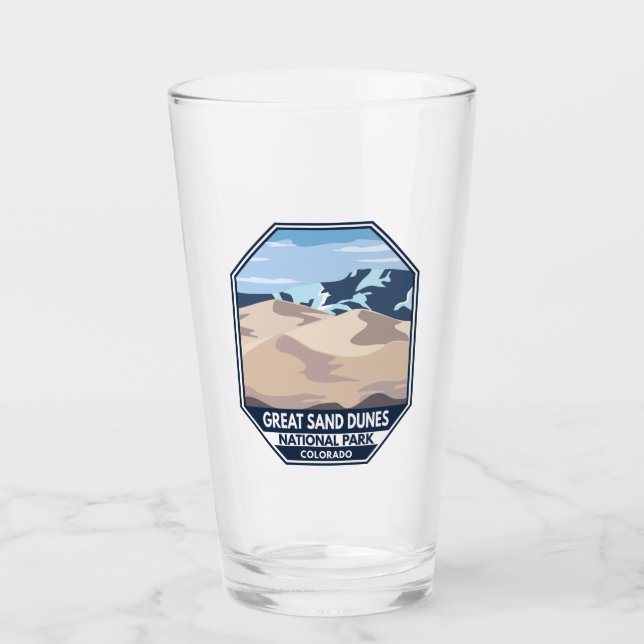 Underbar Sand Dunes nationalpark Minimal Retro Glaskopp (Framsida)