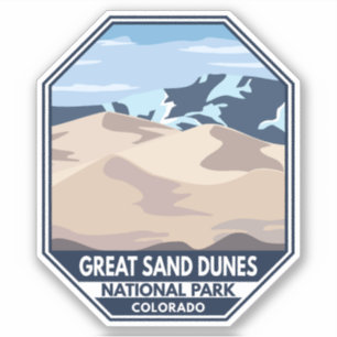 Underbar Sand Dunes nationalpark Minimal Retro Klistermärken