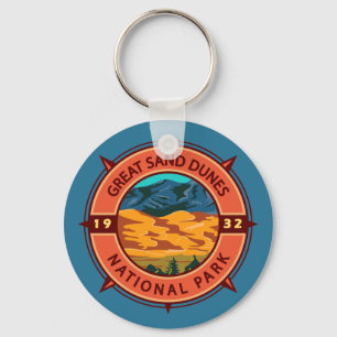 Underbar Sand Dunes nationalpark Retro Compass Nyckelring