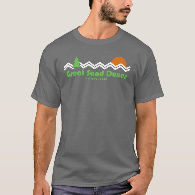 Underbar Sand Dunes nationalpark Retro T Shirt (Framsida)