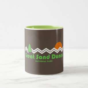 Underbar Sand Dunes nationalpark Retro Två-Tonad Mugg