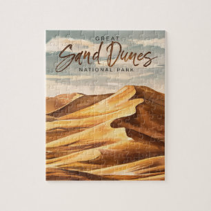 Underbar Sand Dunes nationalpark Watercolor Art Pussel