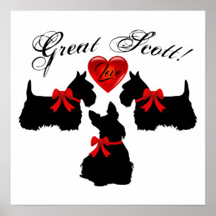 "Underbar Scott !",Scottish Terrier/red kärlek hjä Poster