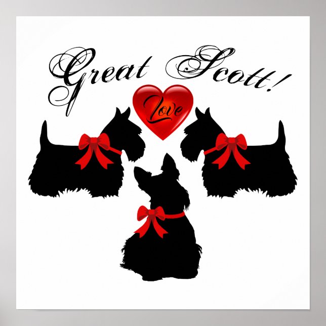 "Underbar Scott !",Scottish Terrier/red kärlek hjä Poster (Framsidan)
