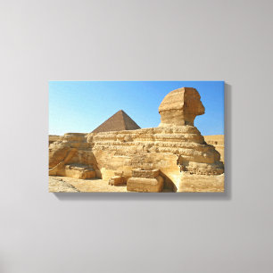 Underbar sfinx av Giza med Khafre pyramid - Egypte Canvastryck