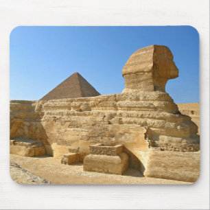 Underbar sfinx av Giza med Khafre pyramid - Egypte Musmatta
