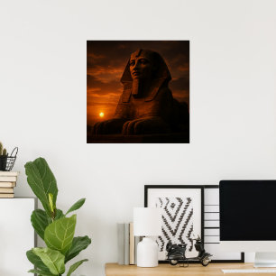 Underbar sfinx Sunset Egyptian Ligcape Poster