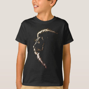 Underbar sidoteckning av ett lejonansikte T-Shirt