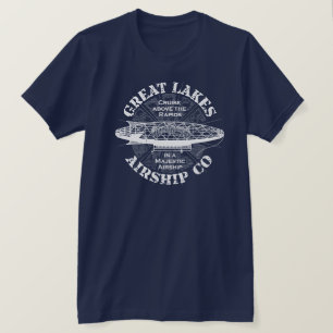 Underbar Sjöar Airship Cruise Mörk Manar T Shirt