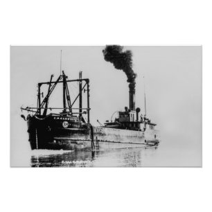 Underbar Sjöar-ångstjärtssandbåt C.W. Caldwell Fototryck