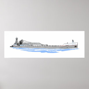 Underbar Sjöar barge Menominee and tug Olive L. Mo Poster