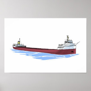 Underbar Sjöar fraktare Arthur B. Homer sträckte s Poster