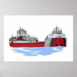 Underbar Sjöar fraktare Arthur M. Andersson Poster