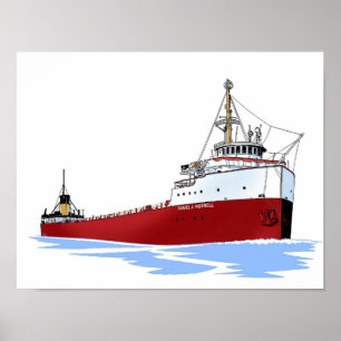 Underbar Sjöar fraktare Daniel J. Morrell Poster
