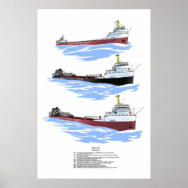 Underbar Sjöar fraktare Frontenac-historia Poster