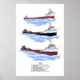 Underbar Sjöar fraktare Frontenac-historia Poster