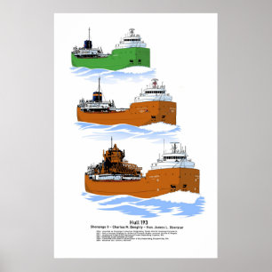 Underbar Sjöar fraktare James Oberstar historia Poster