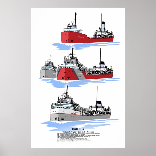 Underbar Sjöar-fraktare Kalcite II-historik poster (Framsidan)