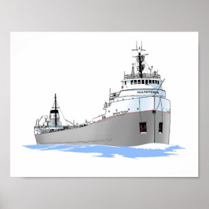 Underbar Sjöar fraktare Manitoba Poster