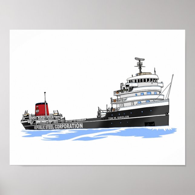 Underbar Sjöar fraktare Tom M. Girdler-republiken Poster (Framsidan)