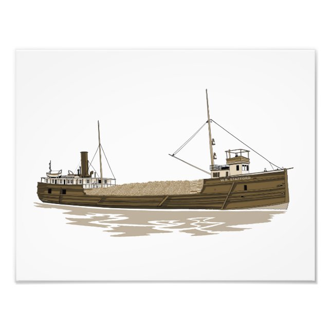 Underbar Sjöar fraktare W.R. Stafford Fototryck (Framsidan)