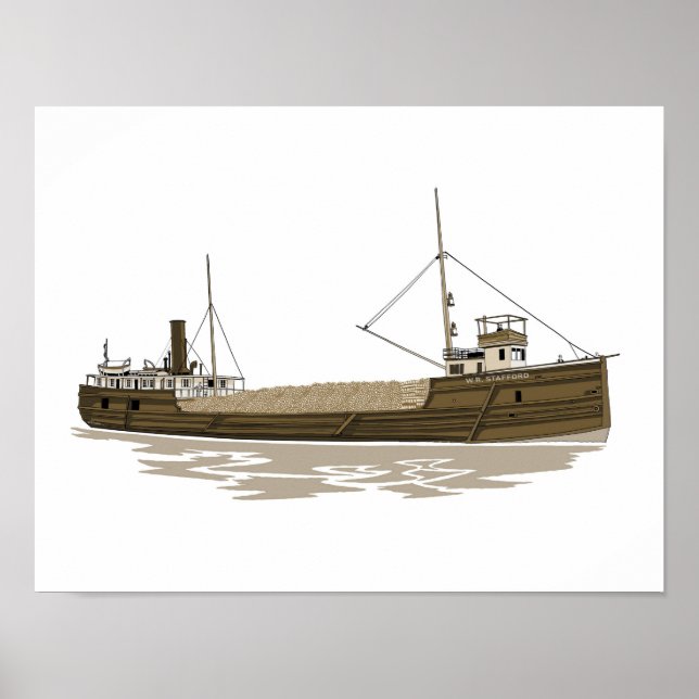 Underbar Sjöar fraktare W.R. Stafford Poster (Framsidan)
