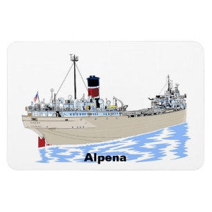 Underbar Sjöar fraktfartyg Alpena Magnet