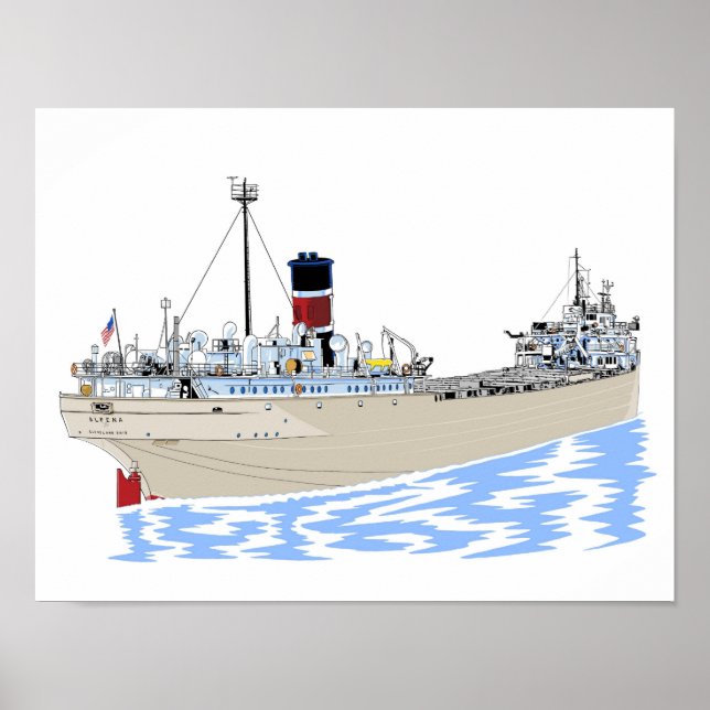 Underbar Sjöar fraktfartyg Alpena Poster (Framsidan)