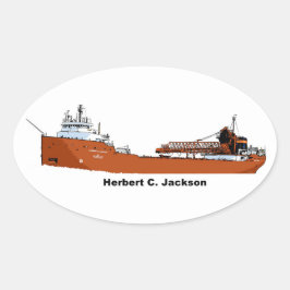 Underbar Sjöar fraktter Herbert C. Jackson Ovalt Klistermärke