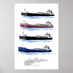 Underbar Sjöar Freighter Algoma Compass-historik Poster