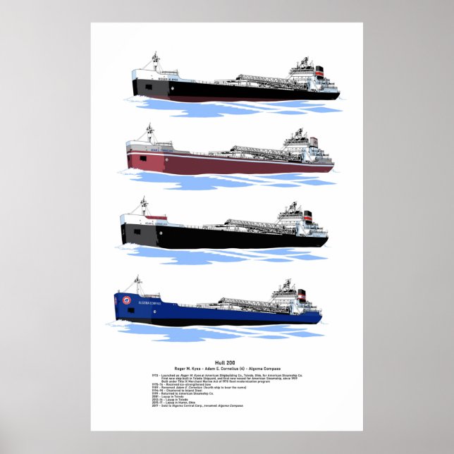 Underbar Sjöar Freighter Algoma Compass-historik Poster (Framsidan)