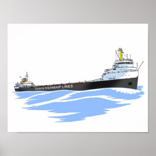 Underbar Sjöar freighter Frontenac gearless black Poster