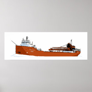 Underbar Sjöar Freighter Herbert C. Jackson Poster